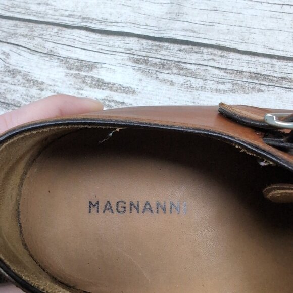 Magnanni Brown Leather Double Monk Strap Dress Shoes Men Size 11 main image 4
